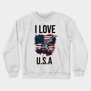 I love usa independence day typography design Crewneck Sweatshirt